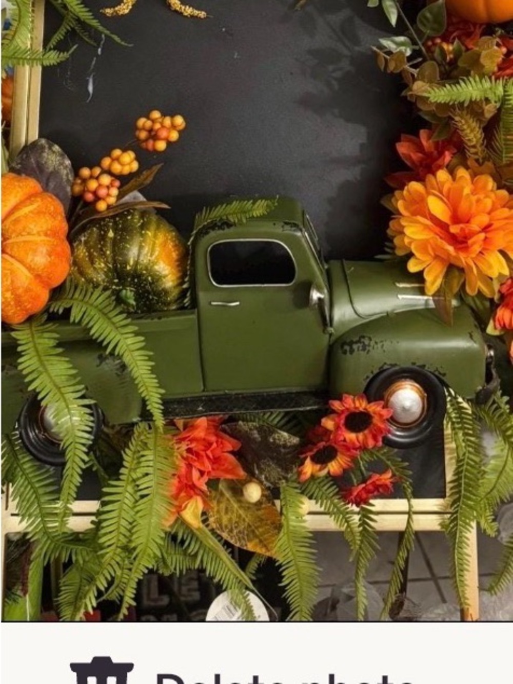 Olive Green Vintage Truck Decorative Accent Green Pickup Harvest Wreath